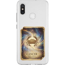 PrintiFy Xiaomi Mi 8 ile Uyumlu Burç Kartları Yangeç Tasarımlı Şeffaf Silikon Kılıf