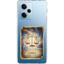 PrintiFy Redmi Note 12 Pro 5g ile Uyumlu Burç Kartları Terazi Tasarımlı Şeffaf Silikon Kılıf