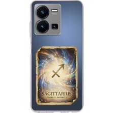 PrintiFy Vivo Y22S ile Uyumlu Burç Kartları Yay Tasarımlı Şeffaf Silikon Kılıf