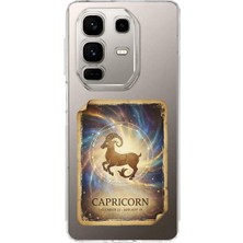 PrintiFy Infinix Note 50 Pro Plus ile Uyumlu Burç Kartları Oğlak Tasarımlı Şeffaf Silikon Kılıf