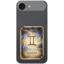 PrintiFy iPhone 17 Air ile Uyumlu Burç Kartları Ikizler Tasarımlı Şeffaf Silikon Kılıf