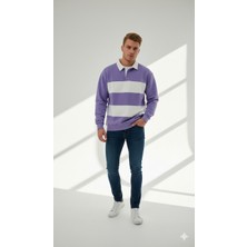 Ribana Classic Unısex Gömlek Yaka Üç Iplikli Düğmeli Yumuşak Dokulu Çift Renk Sweatshirt