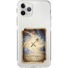 PrintiFy iPhone 11 Pro ile Uyumlu Burç Kartları Yay Tasarımlı Şeffaf Silikon Kılıf