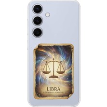 PrintiFy Samsung Galaxy S24 Plus ile Uyumlu Burç Kartları Terazi Tasarımlı Şeffaf Silikon Kılıf