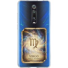 PrintiFy Xiaomi Mi 9t Pro ile Uyumlu Burç Kartları Başak Tasarımlı Şeffaf Silikon Kılıf