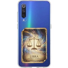 PrintiFy Xiaomi Mi 9 ile Uyumlu Burç Kartları Terazi Tasarımlı Şeffaf Silikon Kılıf