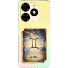 PrintiFy Tecno Spark Go 2024 ile Uyumlu Burç Kartları Ikizler Tasarımlı Şeffaf Silikon Kılıf