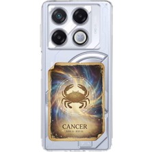 PrintiFy Infinix Gt 20 Pro ile Uyumlu Burç Kartları Yangeç Tasarımlı Şeffaf Silikon Kılıf