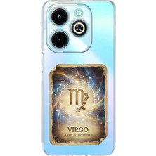 PrintiFy Infinix Hot 40I ile Uyumlu Burç Kartları Başak Tasarımlı Şeffaf Silikon Kılıf
