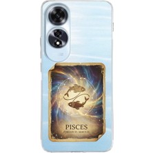 PrintiFy Oppo A60 ile Uyumlu Burç Kartları Balık Tasarımlı Şeffaf Silikon Kılıf