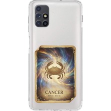 PrintiFy Samsung Galaxy M51 ile Uyumlu Burç Kartları Yangeç Tasarımlı Şeffaf Silikon Kılıf
