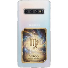 PrintiFy Samsung Galaxy S10 Plus ile Uyumlu Burç Kartları Başak Tasarımlı Şeffaf Silikon Kılıf