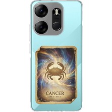 PrintiFy Tecno Spark Go 2023 ile Uyumlu Burç Kartları Yangeç Tasarımlı Şeffaf Silikon Kılıf