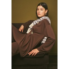 Manuka Düğüm Tasarımlı Pantolonlu Takım Kahverengi