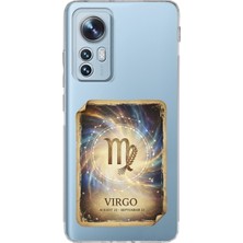 PrintiFy Xiaomi Mi 12 Lite ile Uyumlu Burç Kartları Başak Tasarımlı Şeffaf Silikon Kılıf