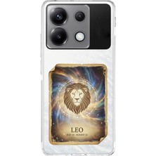 PrintiFy Poco X6 ile Uyumlu Burç Kartları Aslan Tasarımlı Şeffaf Silikon Kılıf