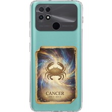 PrintiFy Poco C40 ile Uyumlu Burç Kartları Yangeç Tasarımlı Şeffaf Silikon Kılıf