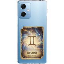 PrintiFy Redmi Note 12 5g ile Uyumlu Burç Kartları Ikizler Tasarımlı Şeffaf Silikon Kılıf