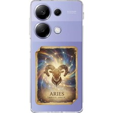 PrintiFy Redmi Note 13 Pro 4g ile Uyumlu Burç Kartları Koç Tasarımlı Şeffaf Silikon Kılıf