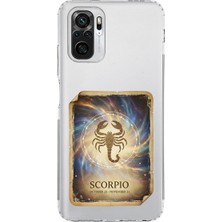 PrintiFy Redmi Note 10S ile Uyumlu Burç Kartları Akrep Tasarımlı Şeffaf Silikon Kılıf
