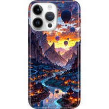 Senada iPhone 15 Pro Max Kılıf Desenli Baskılı Tpu Rubber Kapak Kapadokya Art