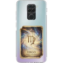 PrintiFy Redmi Note 9 ile Uyumlu Burç Kartları Başak Tasarımlı Şeffaf Silikon Kılıf
