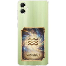 PrintiFy Samsung Galaxy A07 ile Uyumlu Burç Kartları Kova Tasarımlı Şeffaf Silikon Kılıf