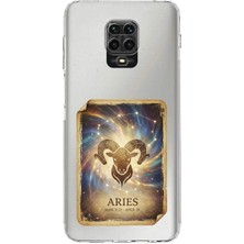 PrintiFy Redmi Note 9s ile Uyumlu Burç Kartları Koç Tasarımlı Şeffaf Silikon Kılıf