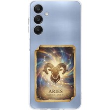 PrintiFy Samsung Galaxy A26 ile Uyumlu Burç Kartları Koç Tasarımlı Şeffaf Silikon Kılıf