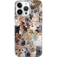 Senada iPhone 15 Pro Max Kılıf Desenli Baskılı Tpu Rubber Kapak Cats World