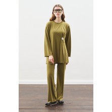 Manuka Düğüm Tasarımlı Pantolonlu Takım Yeşil