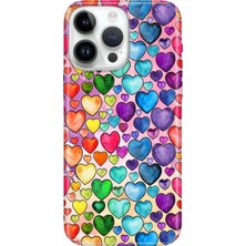 Senada iPhone 15 Pro Max Kılıf Desenli Baskılı Tpu Rubber Kapak Kalp Çizim