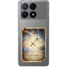 PrintiFy Poco X6 Pro ile Uyumlu Burç Kartları Yay Tasarımlı Şeffaf Silikon Kılıf