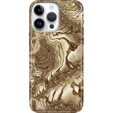 Senada iPhone 15 Pro Max Kılıf Desenli Baskılı Tpu Rubber Kapak Golden Hill