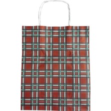 Kağıt Çanta Ekose 25X30X12 25'li