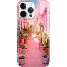 Senada iPhone 15 Pro Max Kılıf Desenli Baskılı Tpu Rubber Kapak Kaktüs Adası