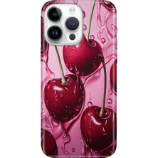 Senada iPhone 15 Pro Max Kılıf Desenli Baskılı Tpu Rubber Kapak Kirazın Dansı
