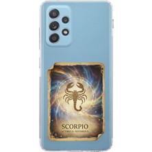 PrintiFy Samsung Galaxy A52S ile Uyumlu Burç Kartları Akrep Tasarımlı Şeffaf Silikon Kılıf