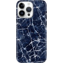 Senada iPhone 15 Pro Max Kılıf Desenli Baskılı Tpu Rubber Kapak Dark Blue