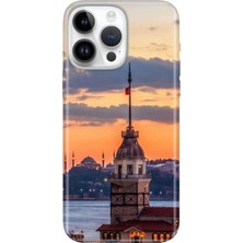 Senada iPhone 15 Pro Max Kılıf Desenli Baskılı Tpu Rubber Kapak Kız Kulesi