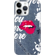 Senada iPhone 15 Pro Max Kılıf Desenli Baskılı Tpu Rubber Kapak Jeanssss