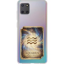 PrintiFy Samsung Galaxy Note 10 Lite ile Uyumlu Burç Kartları Kova Tasarımlı Şeffaf Silikon Kılıf