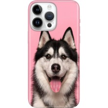 Senada iPhone 15 Pro Max Kılıf Desenli Baskılı Tpu Rubber Kapak Hasky