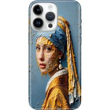 Senada iPhone 15 Pro Max Kılıf Desenli Baskılı Tpu Rubber Kapak Inci Küpeli