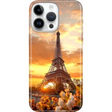 Senada iPhone 15 Pro Max Kılıf Desenli Baskılı Tpu Rubber Kapak Eyfel