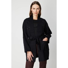 On Triko Ontriko Beli Kuşaklı Taş Işlemeli Hırka 60909-26K