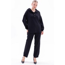 Lale Butik Dantel Detay Tunik Pantolon Takım 19467 Siyah