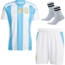 Andream Leo Messi Arjantin 2025/26 Yeni Sezon Futbol Çocuk Forması 3'lü Set Çorap Hediyeli