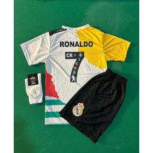 Andream Ronaldo Özel Tasarım Tüm Takımlar Futbol Çocuk Forması 3'lü Set Çorap Hediyeli