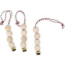 Bebek Yılbaşı Ağaç Boncuk Süs Hobi Zilli Çok Amaçlı Etkinlik Doğum Günü Zil Dekoratif Ipli Süs 3 Ad